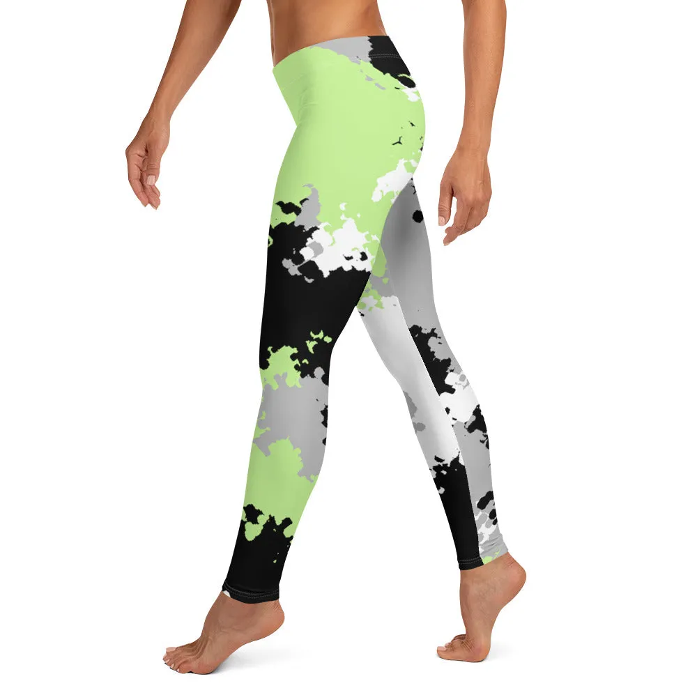 Agender Pride Women's Leggings Yoga Pants in Camo