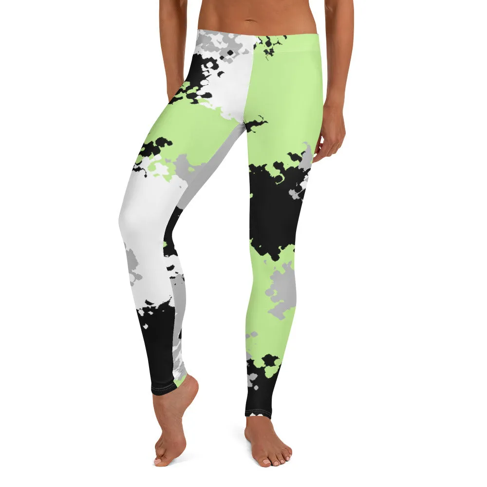 Agender Pride Women's Leggings Yoga Pants in Camo