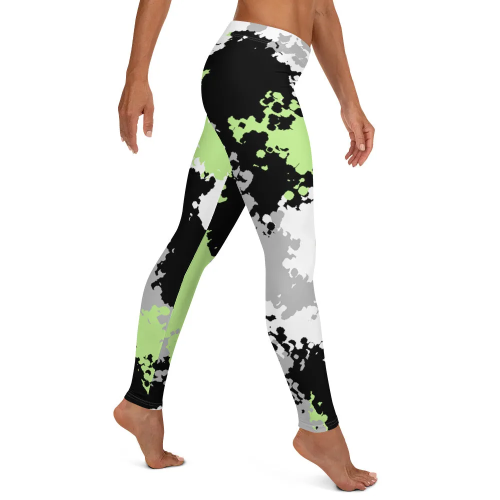 Agender Pride Women's Leggings Yoga Pants in Camo