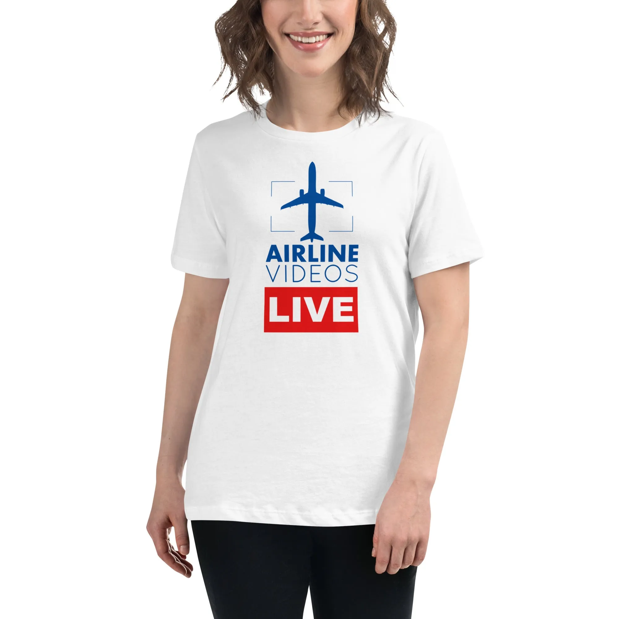 AIRLINE VIDEOS LIVE (BLUE) Women's Relaxed T-Shirt