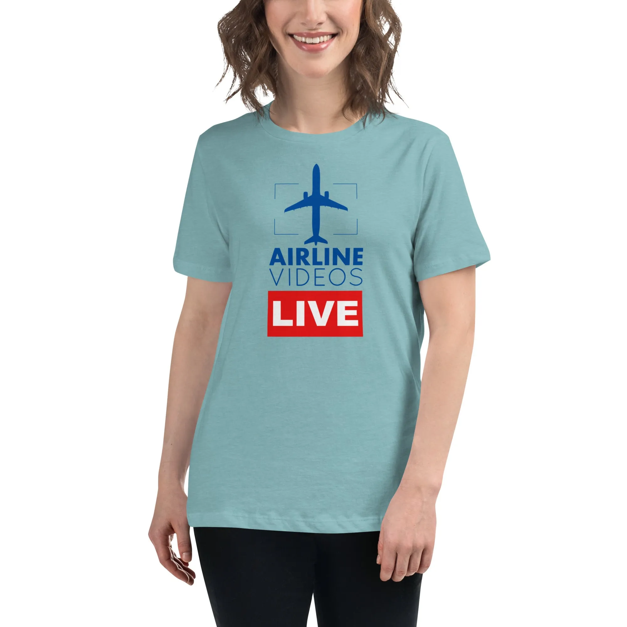 AIRLINE VIDEOS LIVE (BLUE) Women's Relaxed T-Shirt