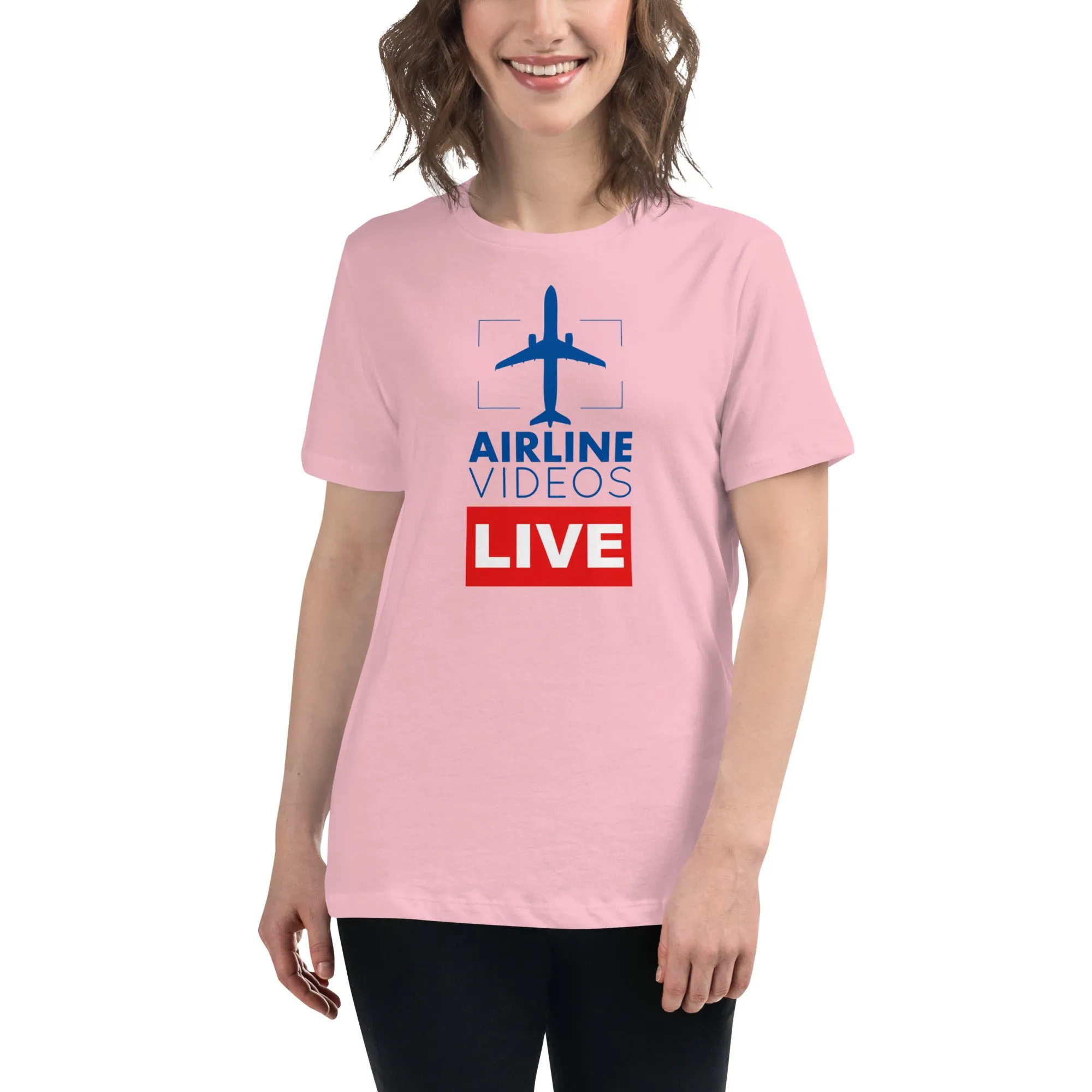 AIRLINE VIDEOS LIVE (BLUE) Women's Relaxed T-Shirt