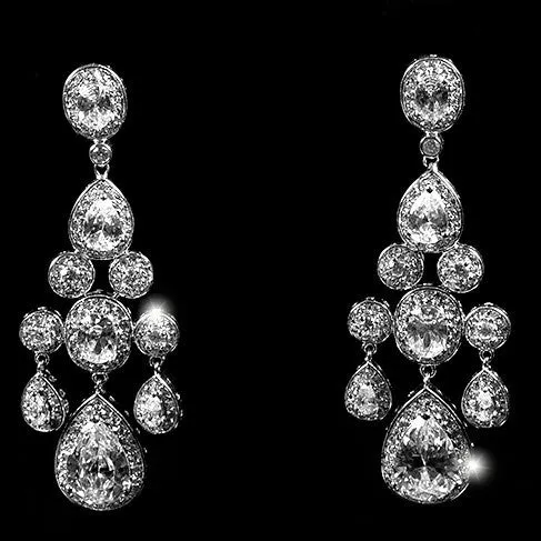 Ariana Clear Chandelier Earrings | 71mm