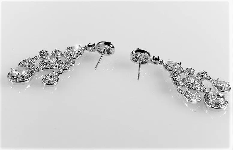 Ariana Clear Chandelier Earrings | 71mm