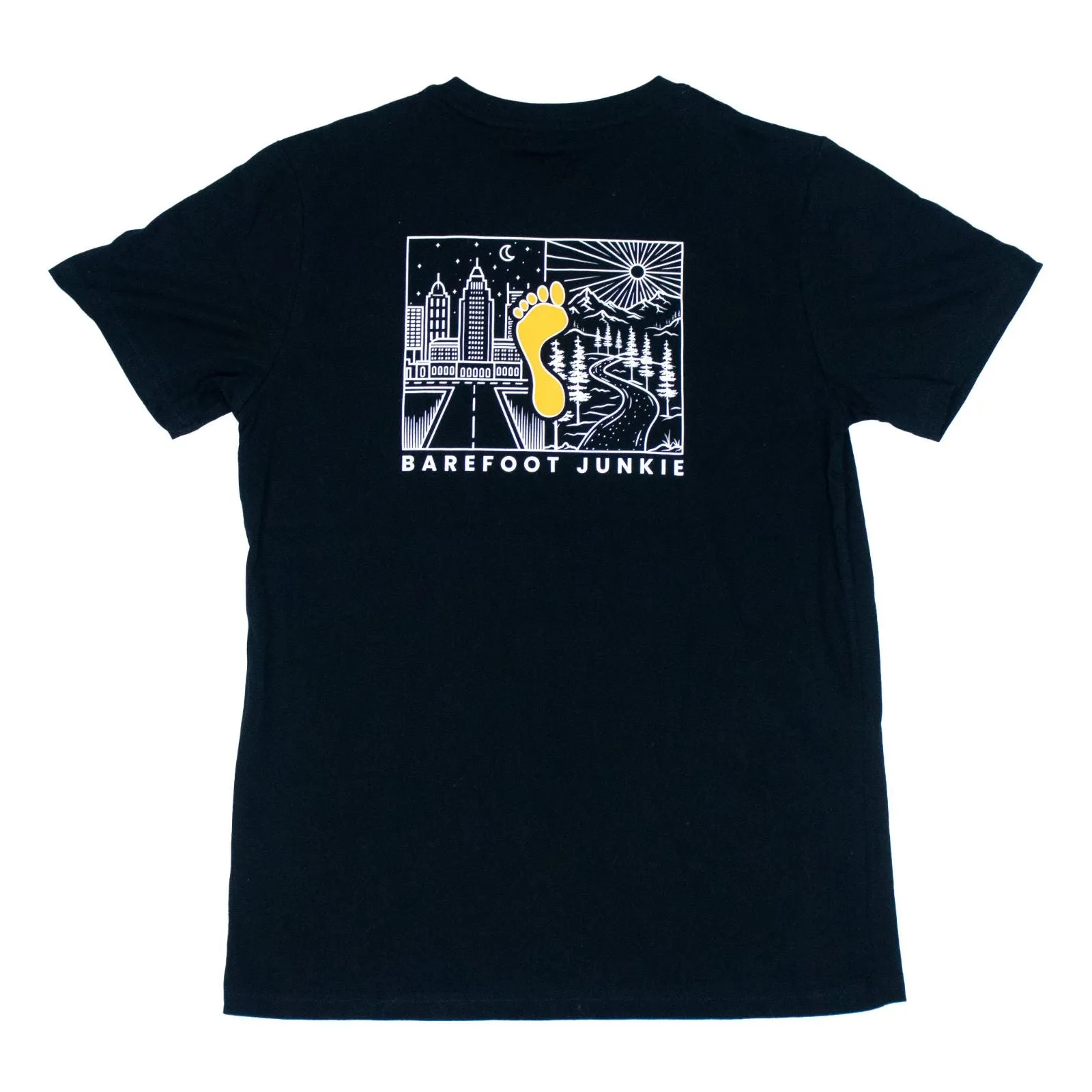 Barefoot Junkie Night & Day T-Shirt Black (Unisex Fit)