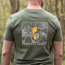 Barefoot Junkie Night & Day T-Shirt Olive (Unisex Fit)