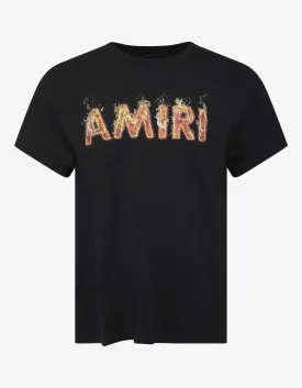 Black Amiri Flame Print T-Shirt