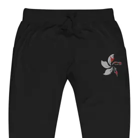 Black Bauhinia Unisex Fleece Jogger Sweatpants