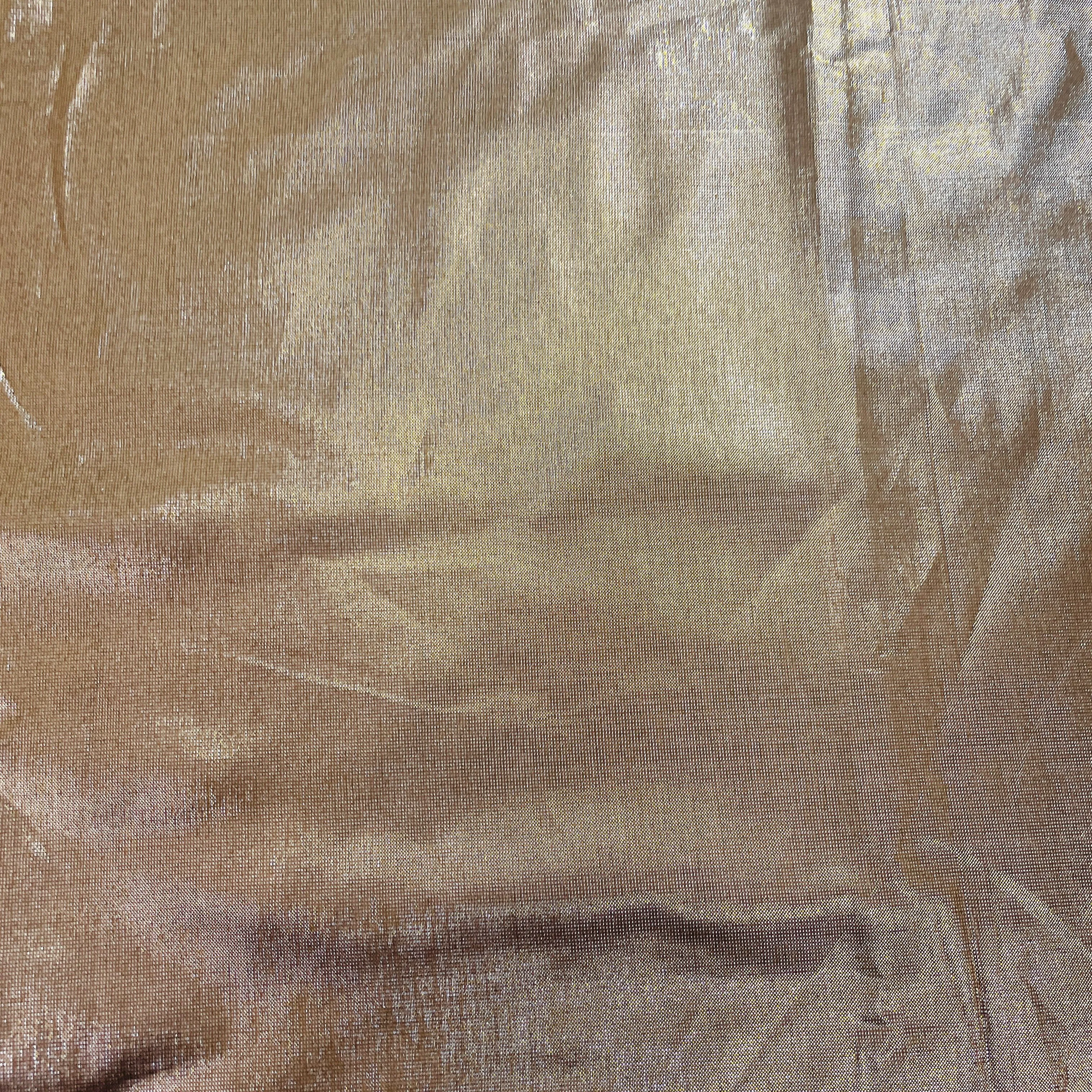 Copper Solid Shimmer Banarsi Satin Brocade Fabric