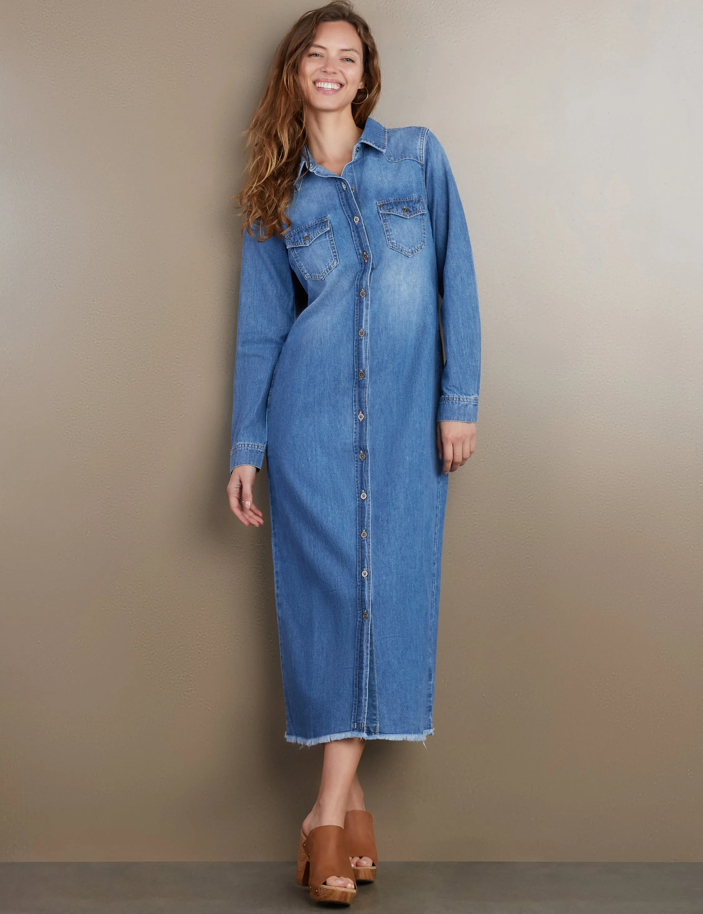 Denim Maxi Shirtdress