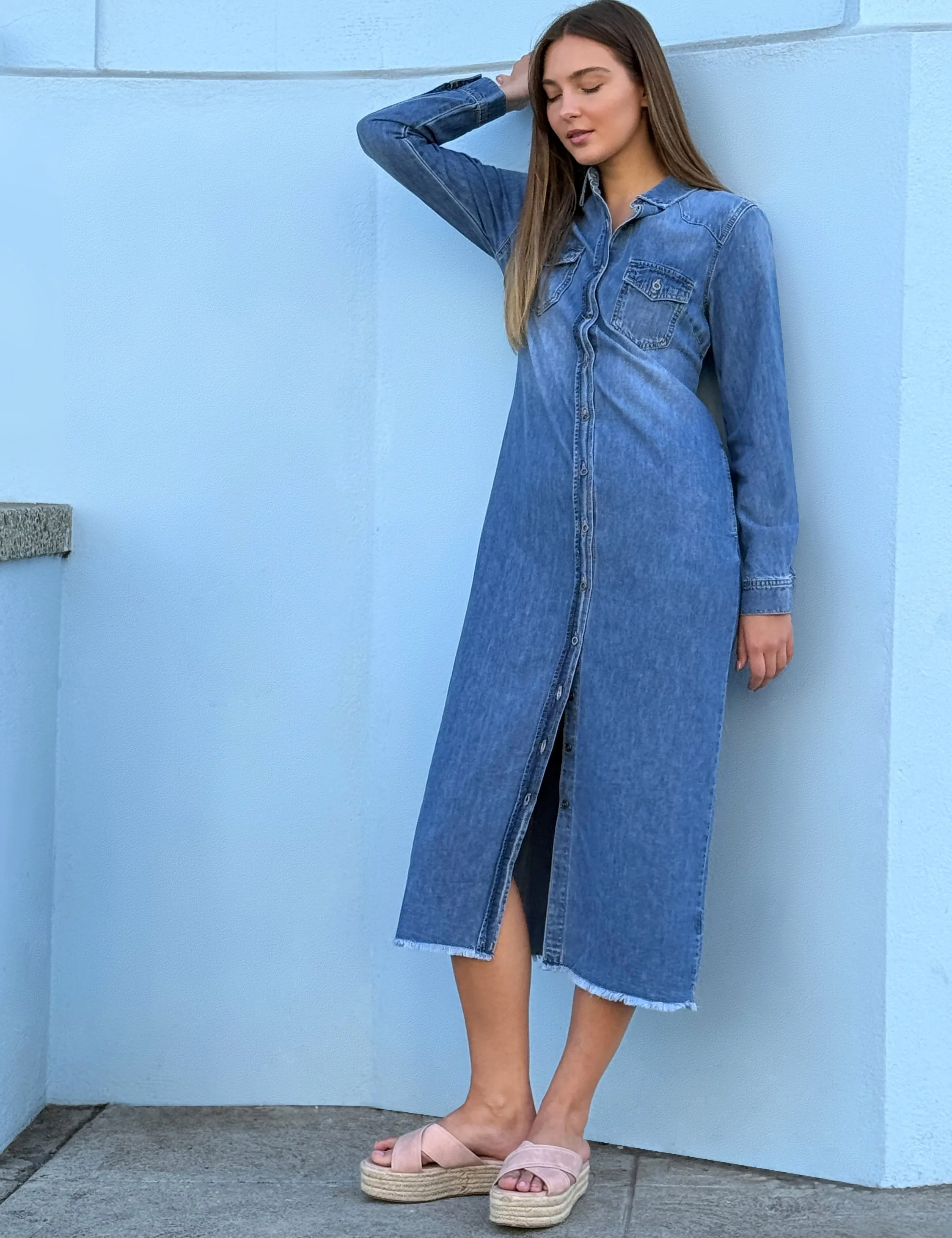 Denim Maxi Shirtdress