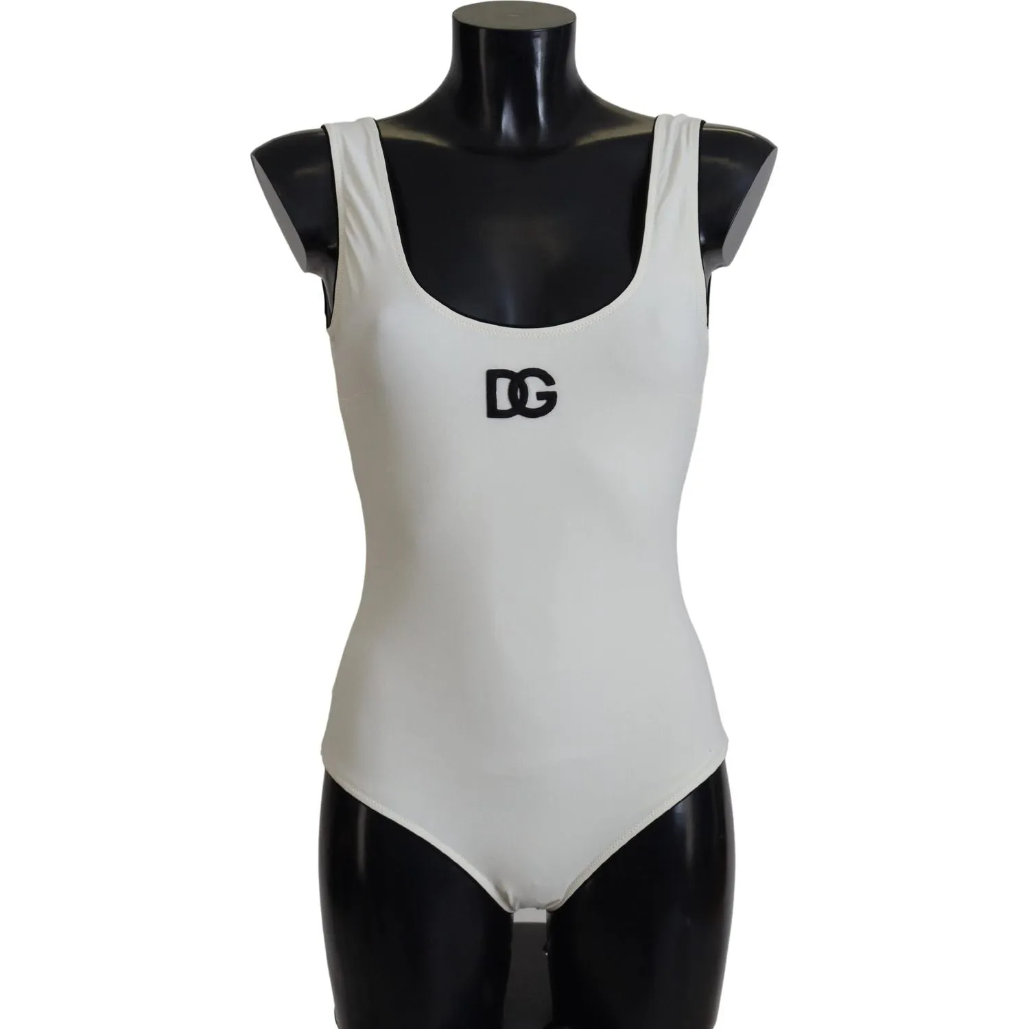 Dolce & Gabbana White Logo One Piece Swimwear Beachwear Swimsuit