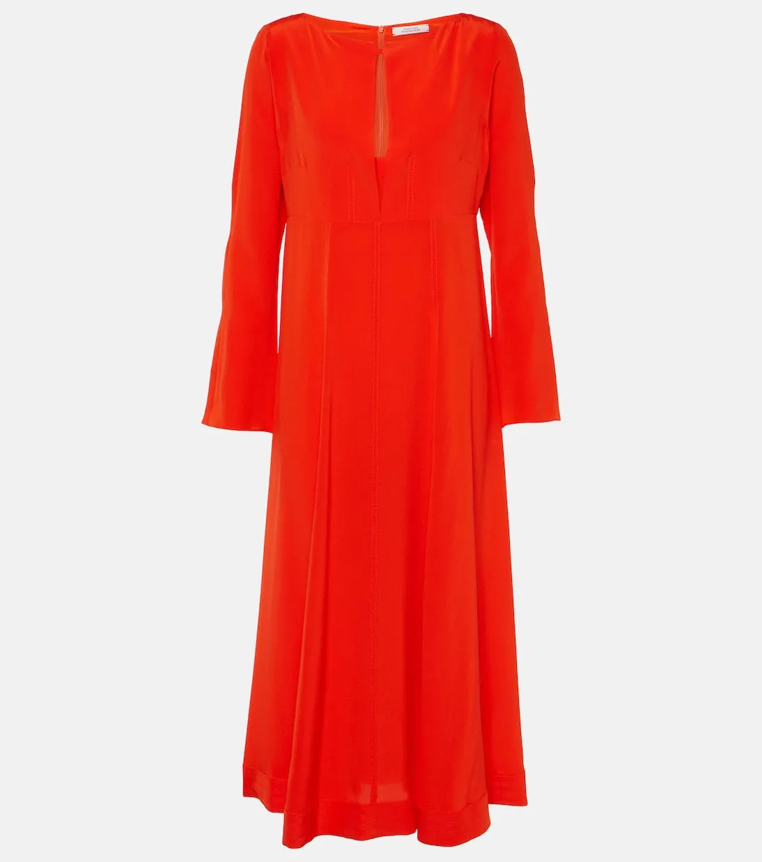 Dorothee Schumacher Sophisticated Voluminous Silk Midi Dress, Red