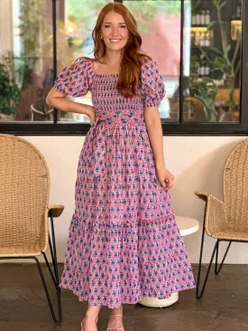 Emma Maxi Dress- Pink Blue Bonnet