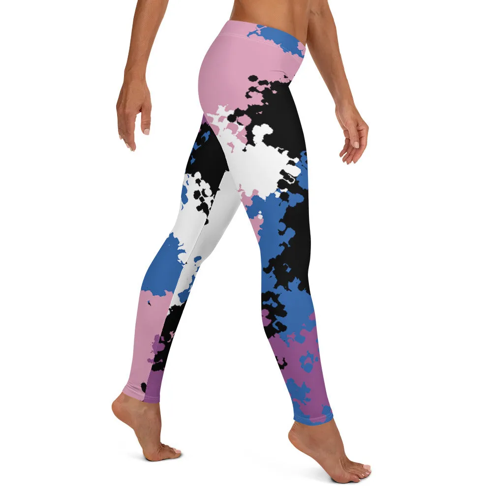 Genderfluid Pride Women's Leggings Yoga Pants - Camo