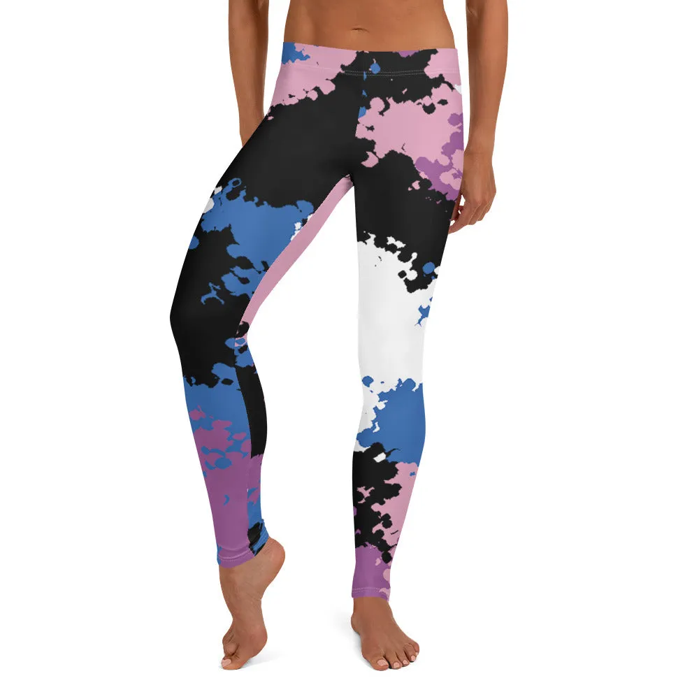 Genderfluid Pride Women's Leggings Yoga Pants - Camo