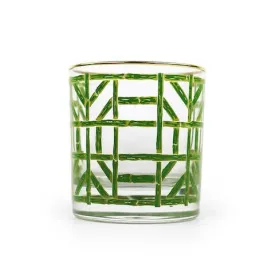 Green Bamboo Old-Fashioned Glass - Set of 4