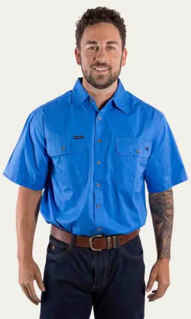 Lake Argyle Mens Short Sleeve Full Button Work Shirt