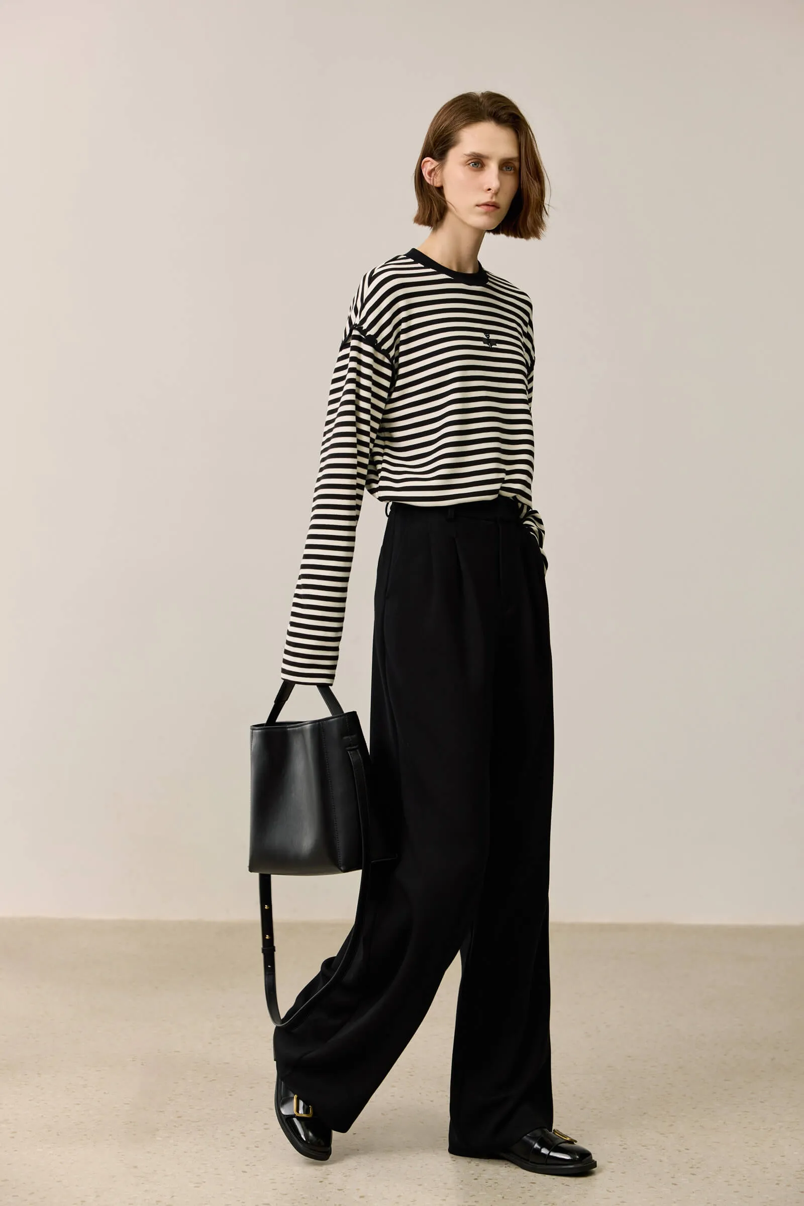 LILY Draped Wide-Leg Trousers