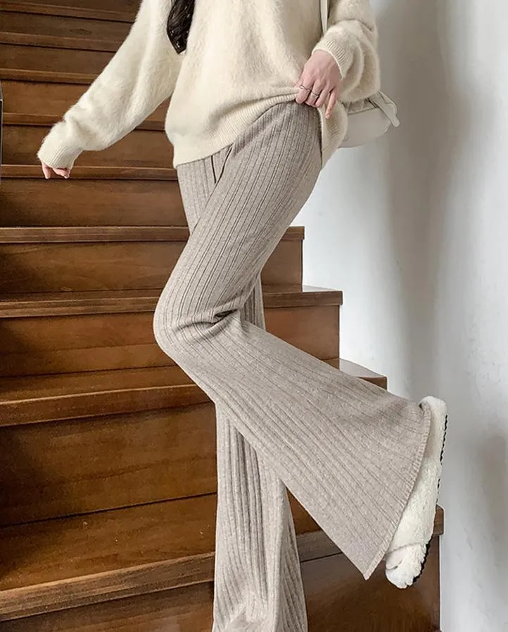 Miral Ribbed Knit Flare Pants