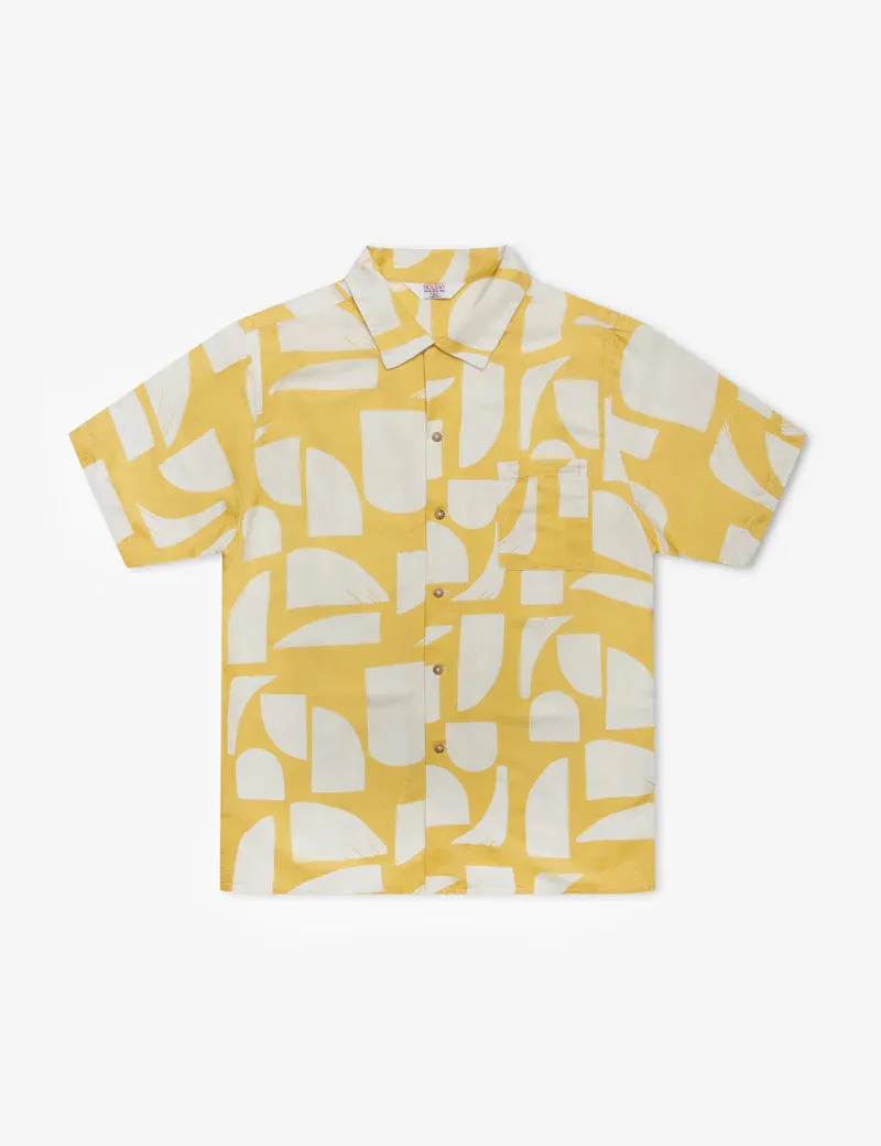 MR SIMPLE - Sunburnt Cuban Bowler Shirt - Natural / Yellow