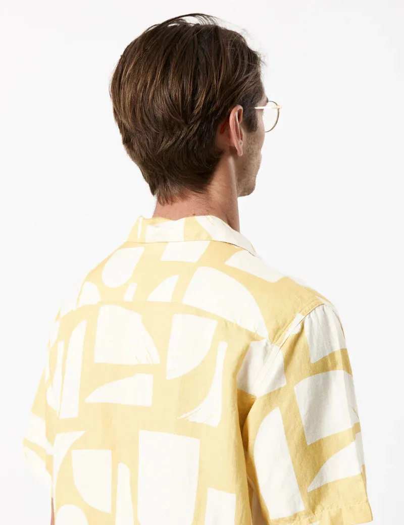 MR SIMPLE - Sunburnt Cuban Bowler Shirt - Natural / Yellow