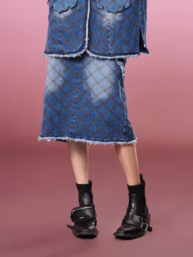 MUKZIN Plaid Denim Casual Skirt Looks-slimming