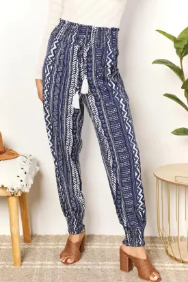 Perfee Geometric Print Tassel High-Rise Pants  Trendy Comfortable Stylish Fit