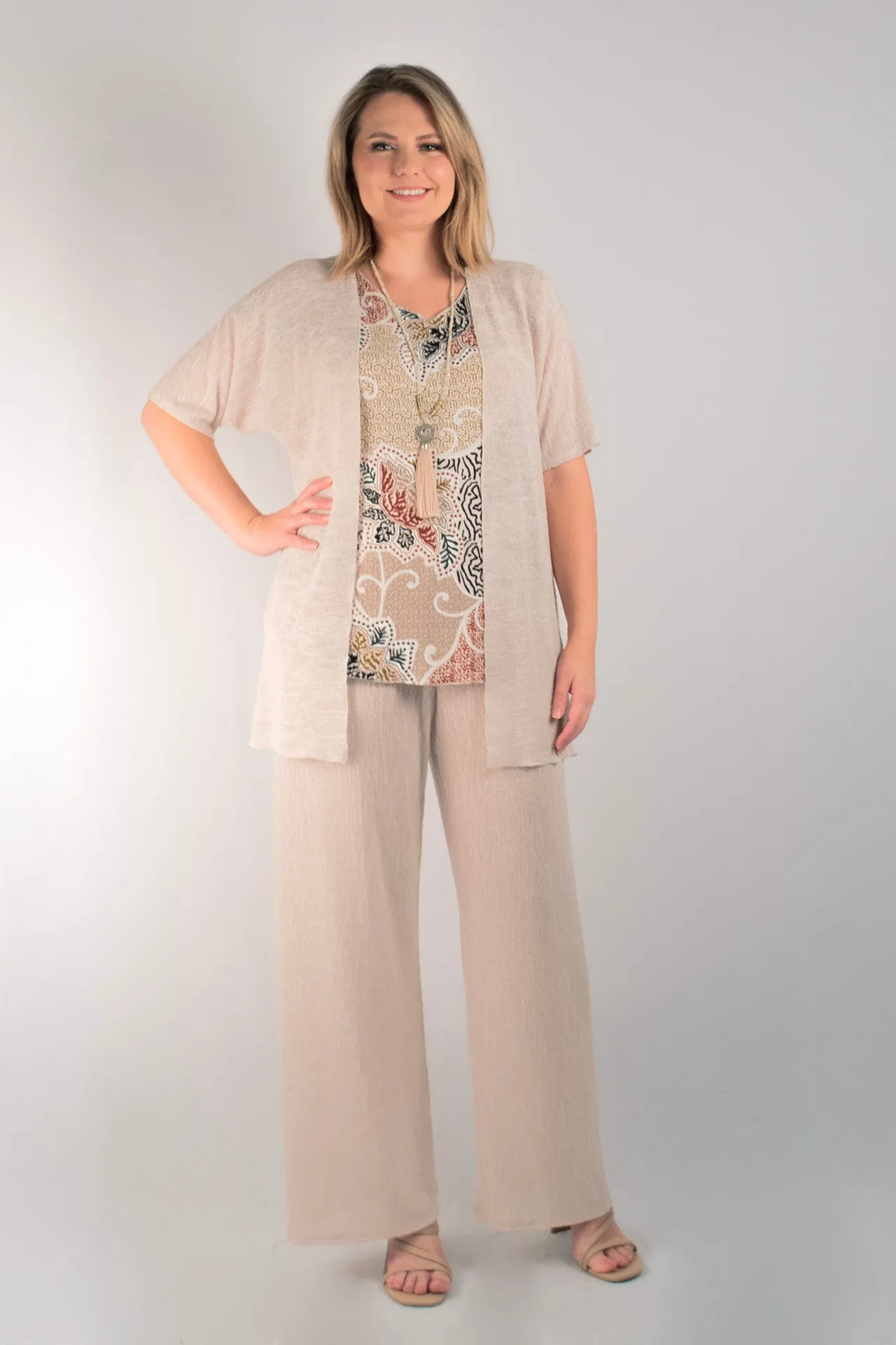 Sand Haven Poly/Rayon Knit Palazzo Pants