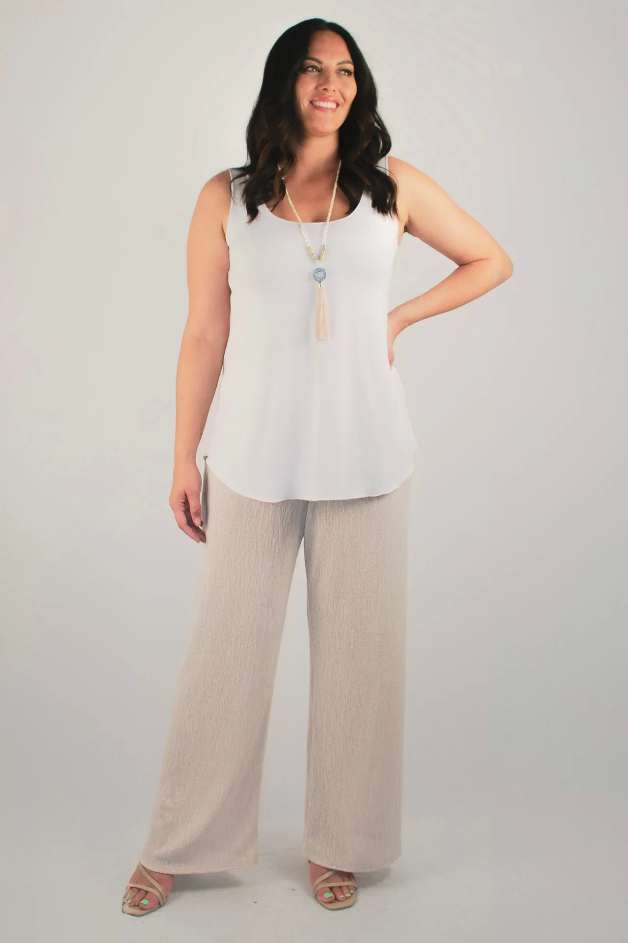 Sand Haven Poly/Rayon Knit Palazzo Pants