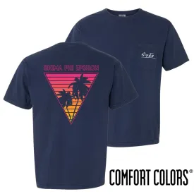 SigEp Comfort Colors Navy Short Sleeve Miami Pocket Tee