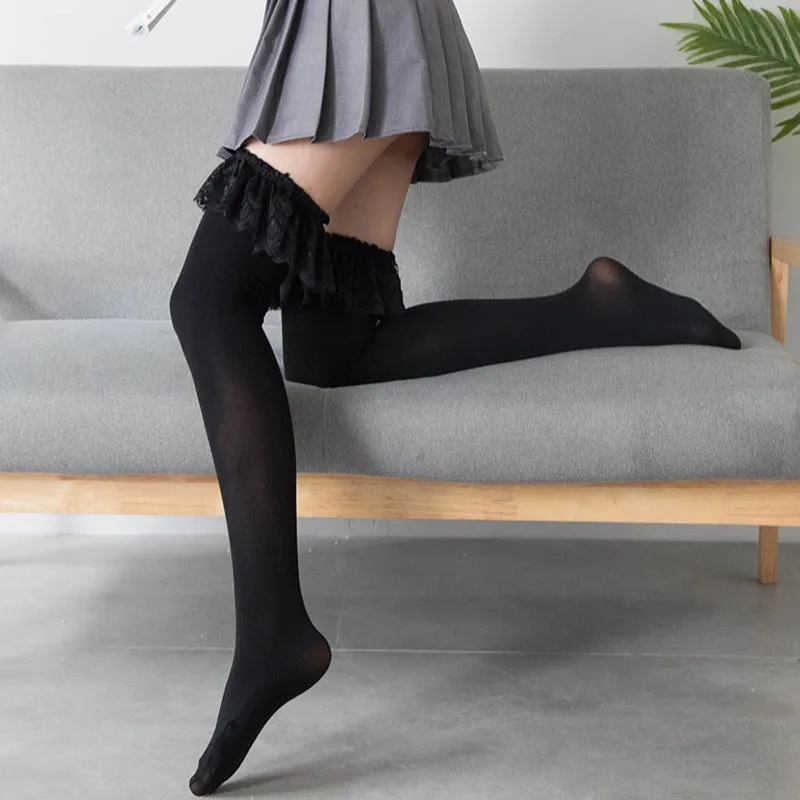 Thigh High Ruffled Stockings