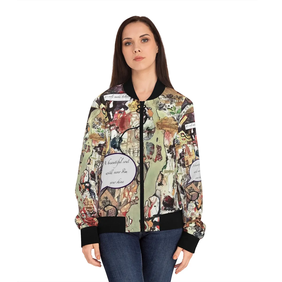 Women's Bomber Jacket (AOP) BEAUTIFUL SOUL