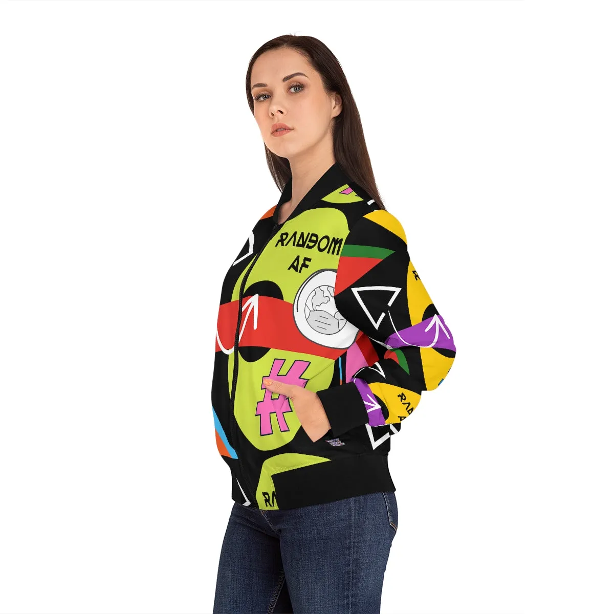 Women's Bomber Jacket (AOP) RANDOM AF