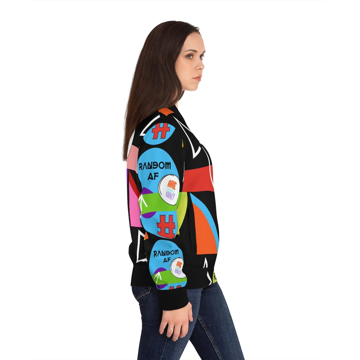 Women's Bomber Jacket (AOP) RANDOM AF